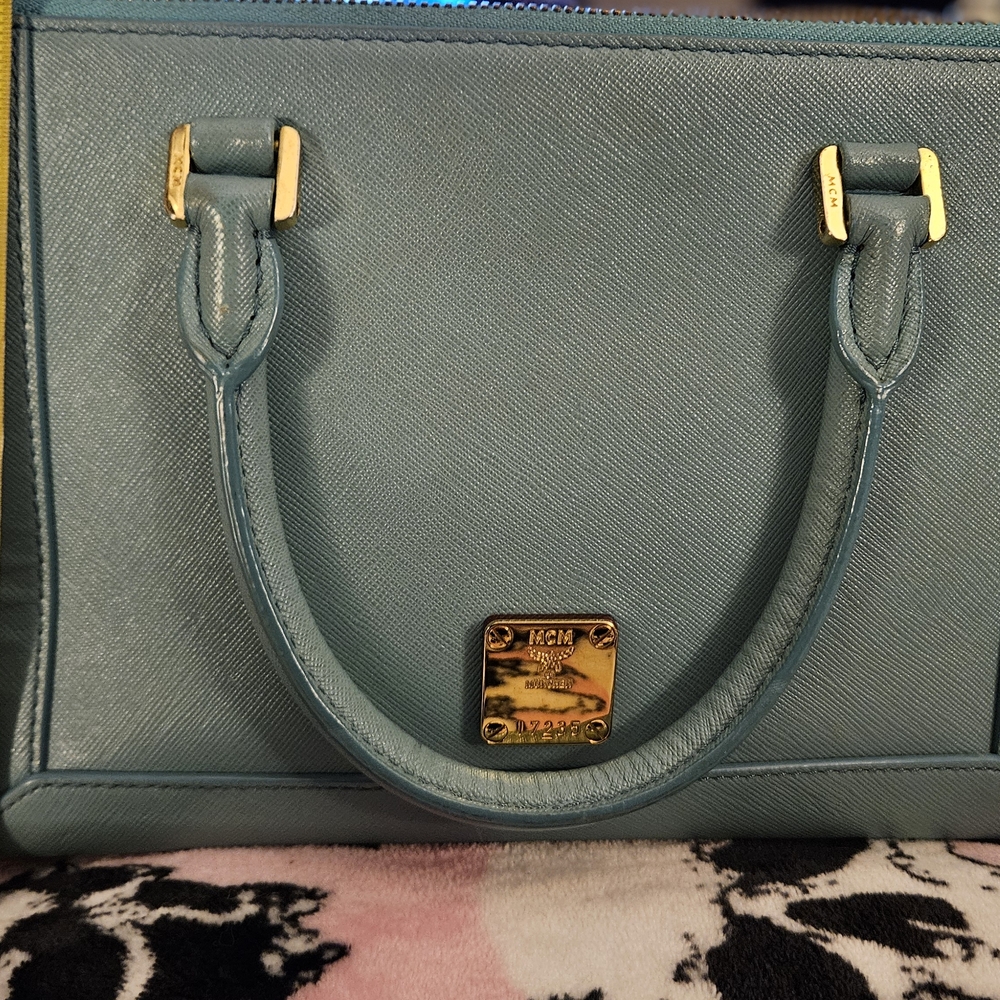 MCM Blue Leather Handbag